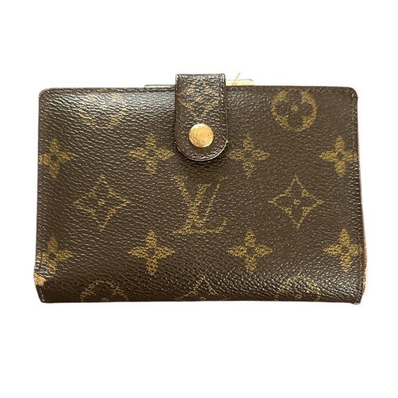 LOUIS VUITTON BROWN MONOGRAM CANVAS VINTAGE 2002 FRENCH COMPACT WALLET - Picture 1 of 11